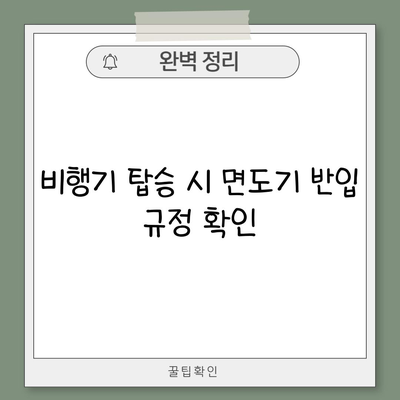 비행기 탑승 시 면도기 반입 규정 확인