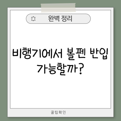 비행기에서 볼펜 반입 가능할까?