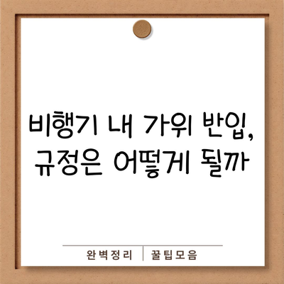 비행기 내 가위 반입, 규정은 어떻게 될까