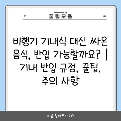 비행기 기내식 대신 싸온 음식, 반입 가능할까요? | 기내 반입 규정, 꿀팁, 주의 사항