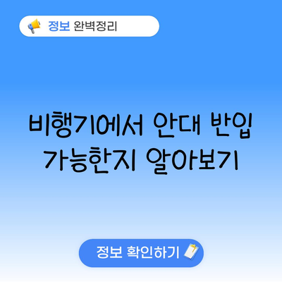 비행기에서 안대 반입 가능한지 알아보기