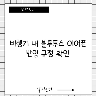 비행기 내 블루투스 이어폰 반입 규정 확인