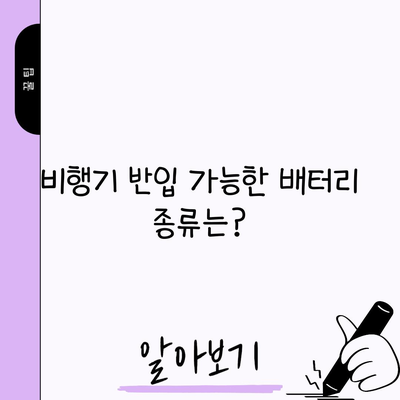 비행기 반입 가능한 배터리 종류는?