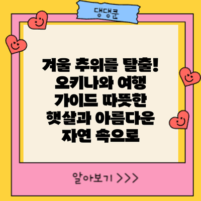 겨울 추위를 탈출! 오키나와 여행 가이드: 따뜻한 햇살과 아름다운 자연 속으로