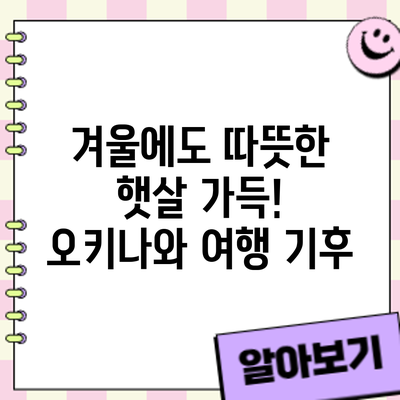 겨울에도 따뜻한 햇살 가득! 오키나와 여행: 기후