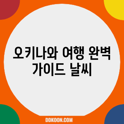 오키나와 여행 완벽 가이드: 날씨