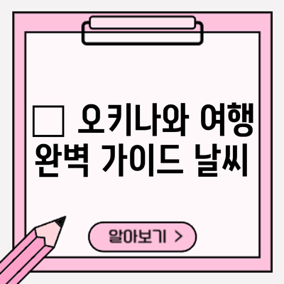 🌺 오키나와 여행 완벽 가이드: 날씨