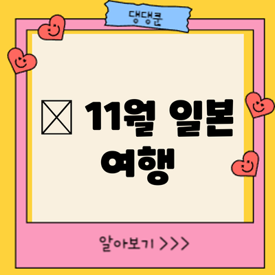 🍂 11월 일본 여행
