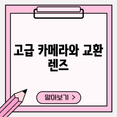 고급 카메라와 교환 렌즈