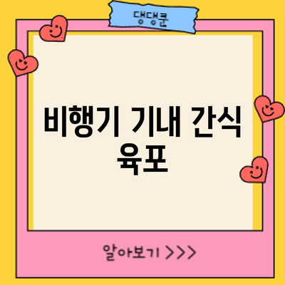 비행기 기내 간식: 육포