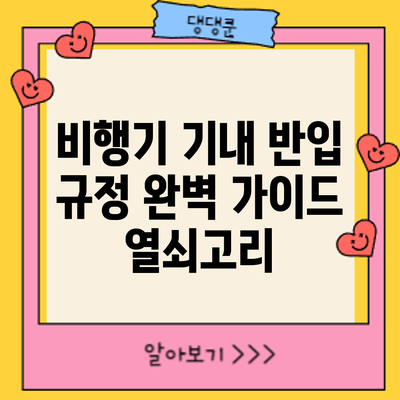 비행기 기내 반입 규정 완벽 가이드: 열쇠고리