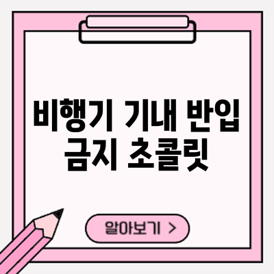 비행기 기내 반입 금지? 초콜릿