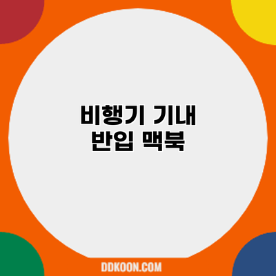 비행기 기내 반입: 맥북