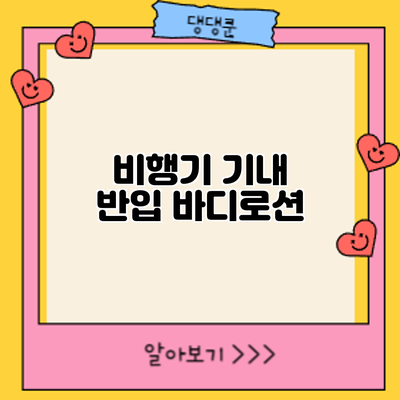 비행기 기내 반입: 바디로션