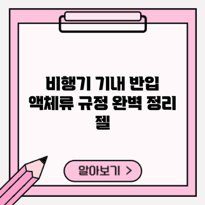 비행기 기내 반입 액체류 규정 완벽 정리: 젤