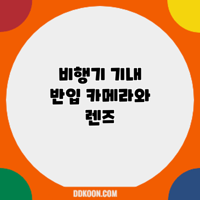 비행기 기내 반입: 카메라와 렌즈