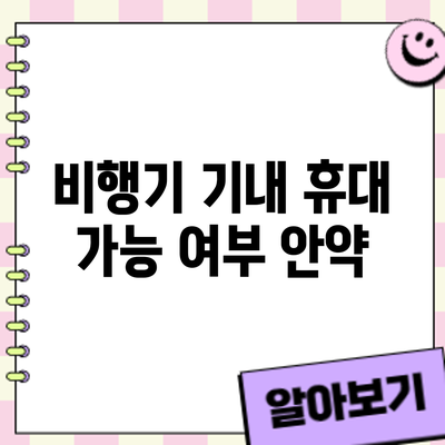 비행기 기내 휴대 가능 여부: 안약