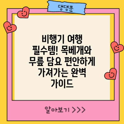 비행기 여행 필수템! 목베개와 무릎 담요 편안하게 가져가는 완벽 가이드