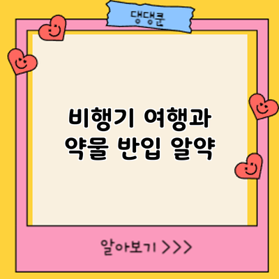 비행기 여행과 약물 반입: 알약