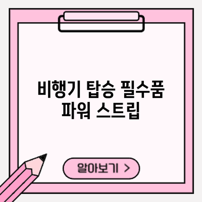 비행기 탑승 필수품: 파워 스트립