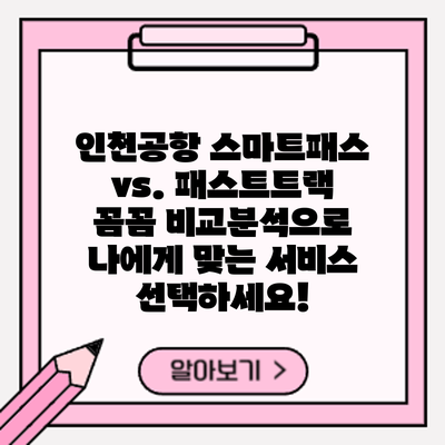 인천공항 스마트패스 vs. 패스트트랙: 꼼꼼 비교분석으로 나에게 맞는 서비스 선택하세요!