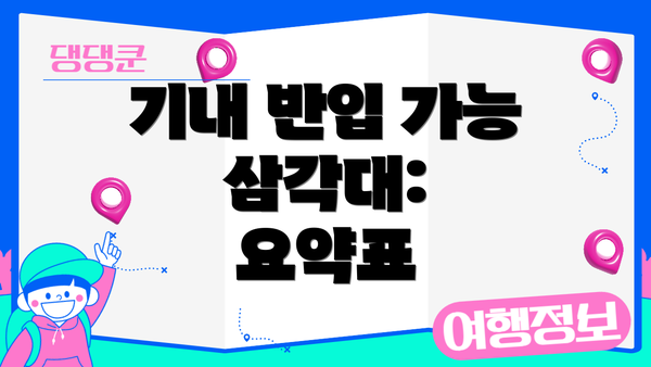 기내 반입 가능 삼각대:  요약표