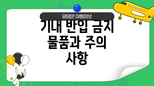 기내 반입 금지 물품과 주의 사항