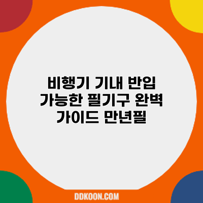 비행기 기내 반입 가능한 필기구 완벽 가이드: 만년필