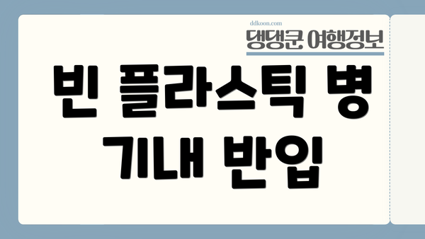 빈 플라스틱 병 기내 반입