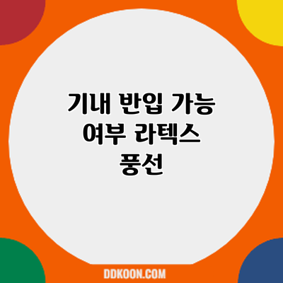 기내 반입 가능 여부: 라텍스 풍선