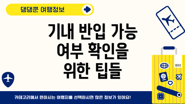 기내 반입 가능 여부 확인을 위한 팁들
