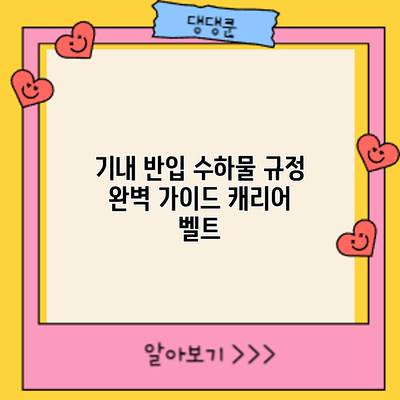 기내 반입 수하물 규정 완벽 가이드: 캐리어 벨트
