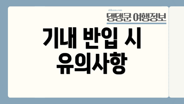 기내 반입 시 유의사항