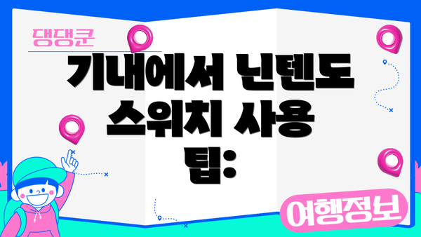 기내에서 닌텐도 스위치 사용 팁: