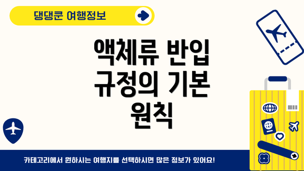 액체류 반입 규정의 기본 원칙