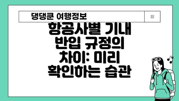 항공사별 기내 반입 규정의 차이: 미리 확인하는 습관