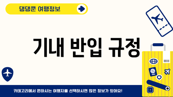 기내 반입 규정
