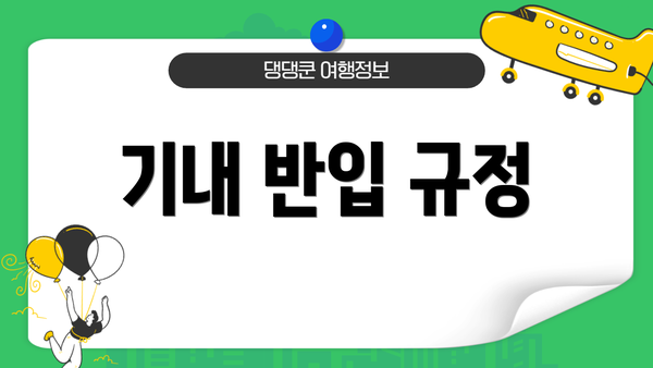 기내 반입 규정