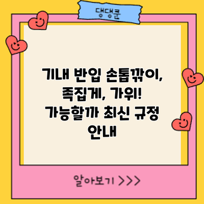 기내 반입 손톱깎이, 족집게, 가위! 가능할까? 최신 규정 안내