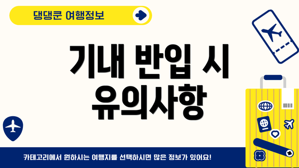 기내 반입 시 유의사항