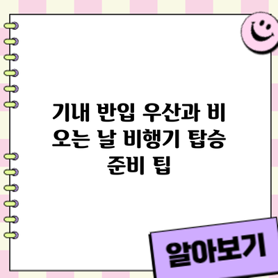 기내 반입 우산과 비 오는 날 비행기 탑승 준비 팁