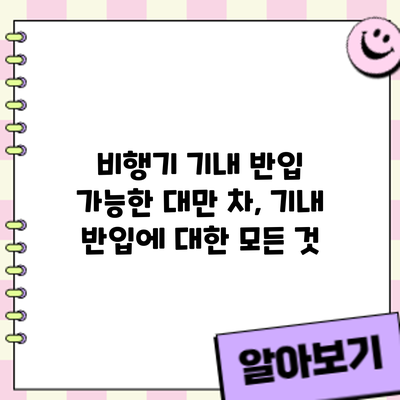 비행기 기내 반입 가능한 대만 차, 기내 반입에 대한 모든 것