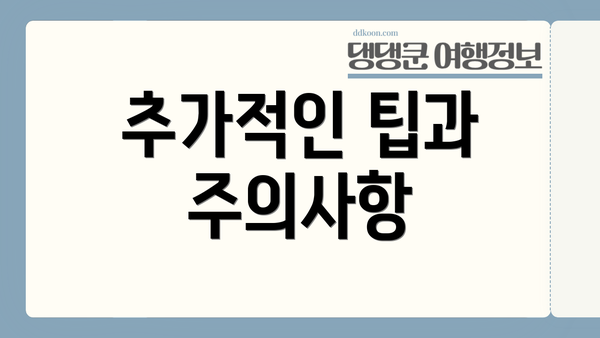 추가적인 팁과 주의사항