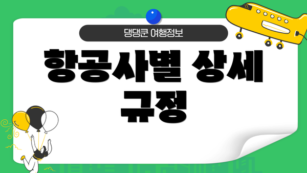 항공사별 상세 규정
