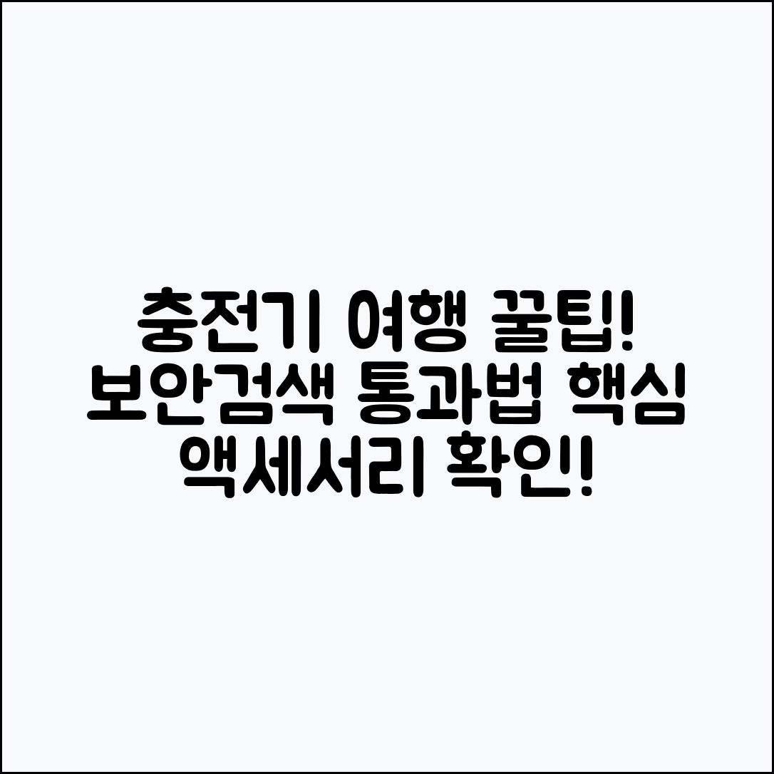휴대용 충전기와 액세서리, 보안검색 통과 팁은?