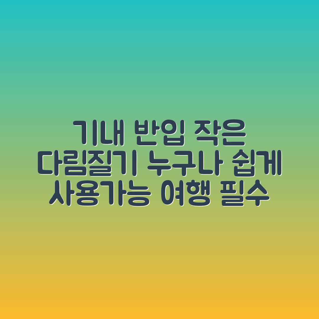 누구나 쉽게 활용하는 기내 반입 소형 다림질 기구