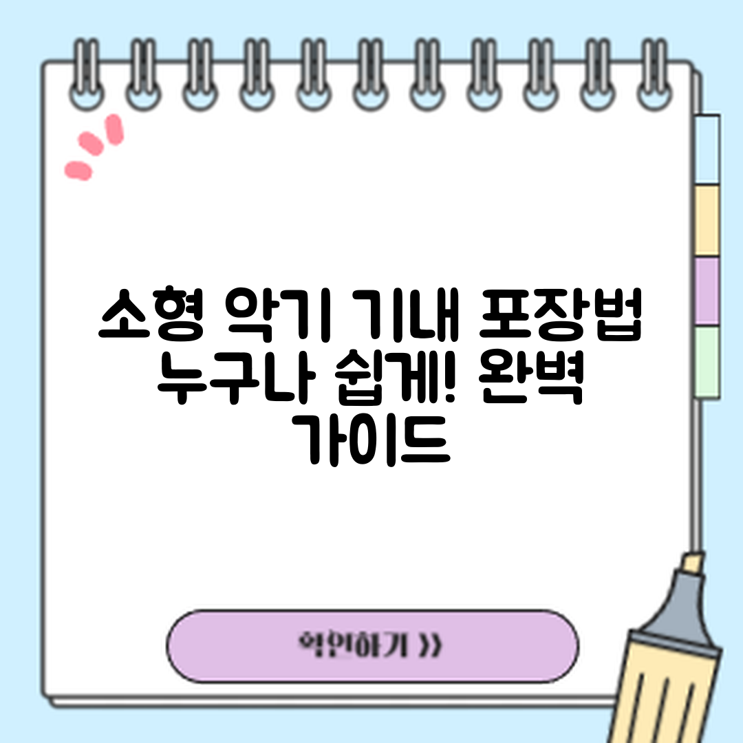 누구나 쉽게 아는 소형 악기 기내 포장법