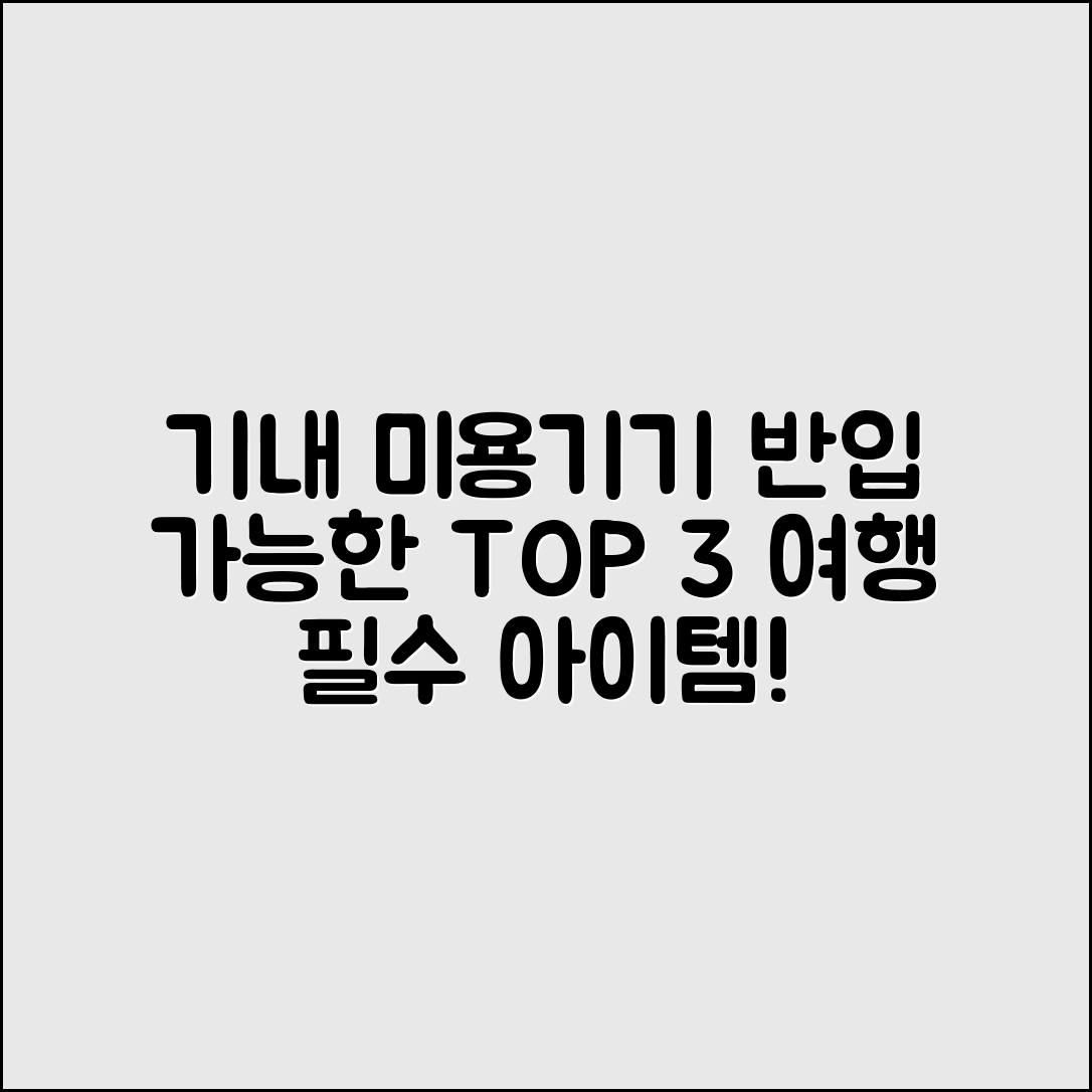 기내 반입 가능한 미용기기, 어떤 것이 좋을까요?