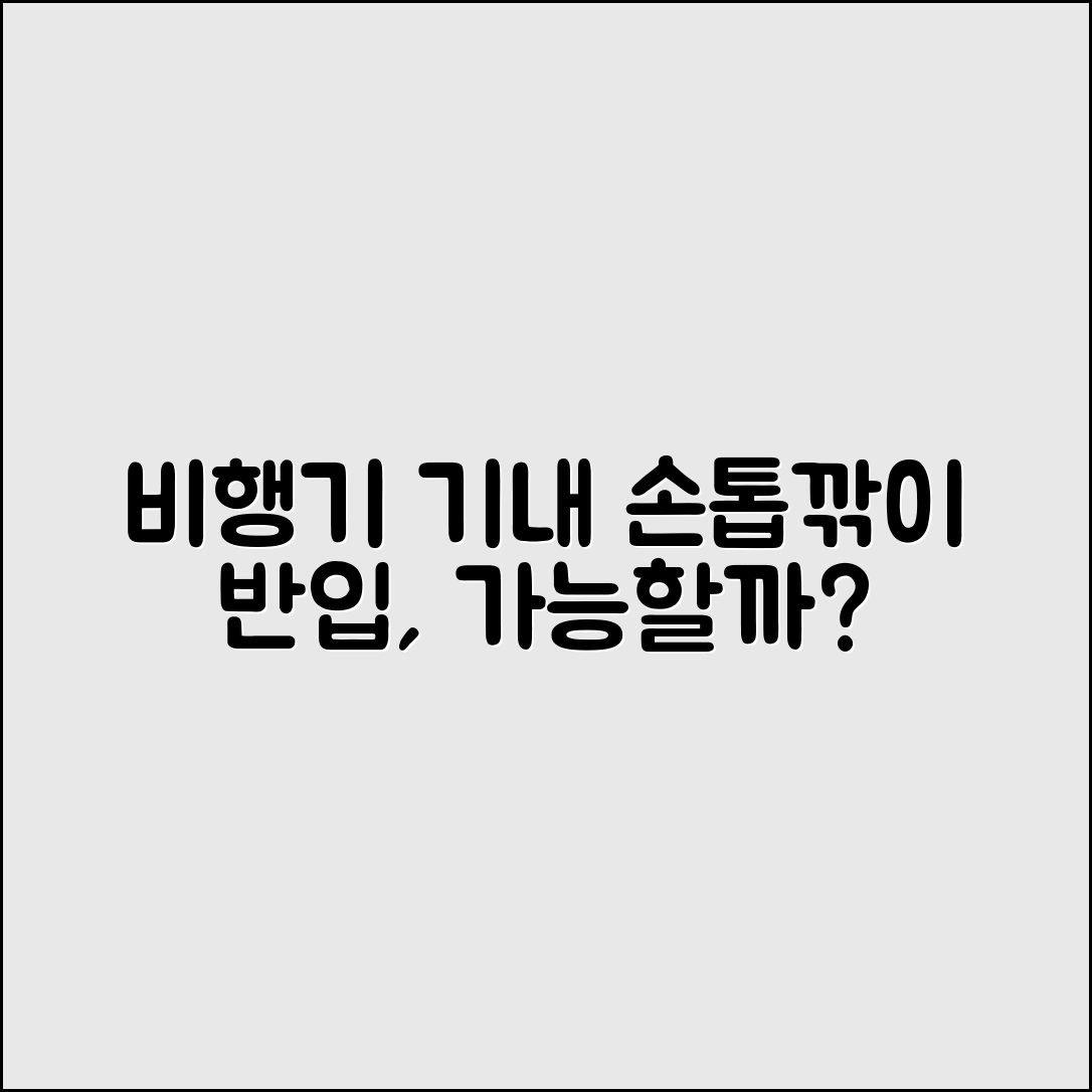 비행기 기내 반입 손톱깎이, 진짜 가능할까요?