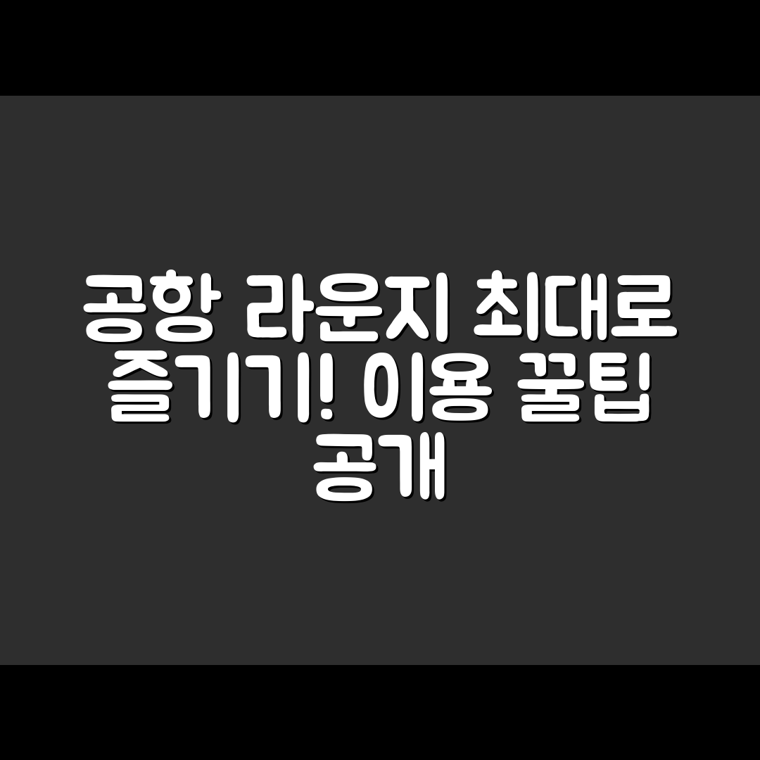 공항 라운지 이용법, 어떻게 최대한 누릴 수 있을까?